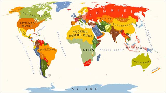 ヨーロッパやアメリカから見た他の国のイメージを描き表したおもしろ地図いろいろ Dna