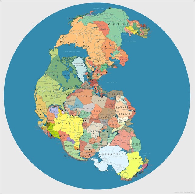 かつて地球に存在した唯一の超大陸 パンゲア大陸 に現在の国を当てはめた地図 Dna