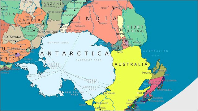 かつて地球に存在した唯一の超大陸「パンゲア大陸」に現在の国を当てはめた地図