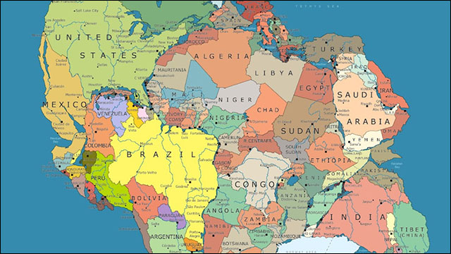 かつて地球に存在した唯一の超大陸 パンゲア大陸 に現在の国を当てはめた地図 Dna