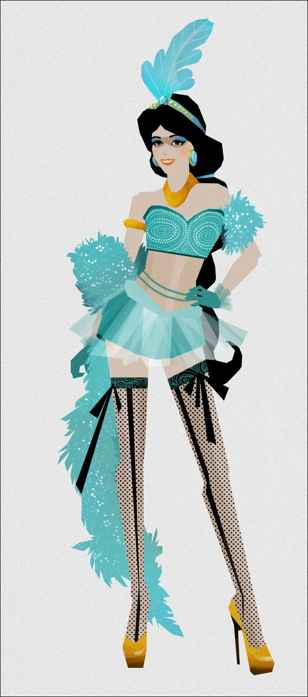 ムーラン ルージュ の踊り子風に描かれたディズニー プリンセスたちのイラスト集 Moulin Rouge Dna