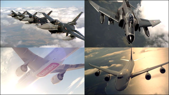 空撮専門会社が飛行機を空撮した動画をマッシュアップしたムービー Wolfe Air Reel Dna