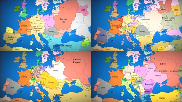 この1000年の間にヨーロッパの国境線がどれだけ変化したかが分かるアニメーション動画 Dna