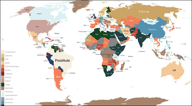 日本はスイカ その国の 最も値段が気になるモノ をまとめた世界地図 Dna