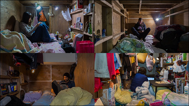 東京の究極に狭いホテルの部屋とそこに定住している住居人を撮影した写真シリーズ Enclosed Living Small Dna
