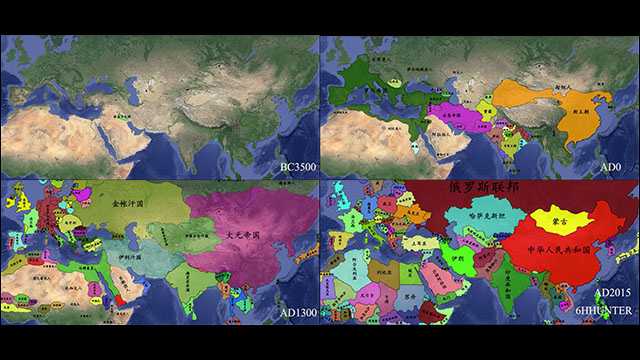 古代メソポタミア文明から現代まで世界の文明の推移がよくわかる世界地図動画