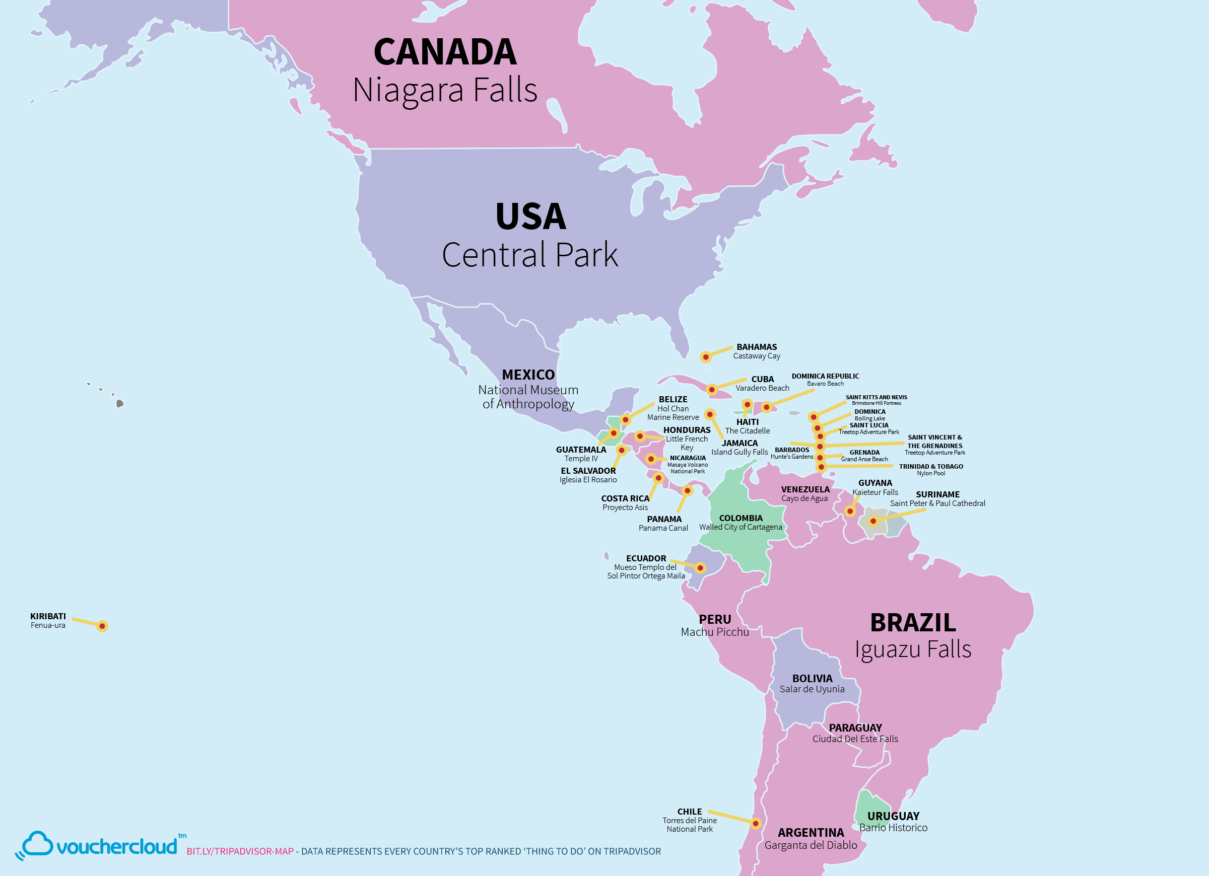 世界各国で最も人気の観光地をまとめた世界地図 Dna