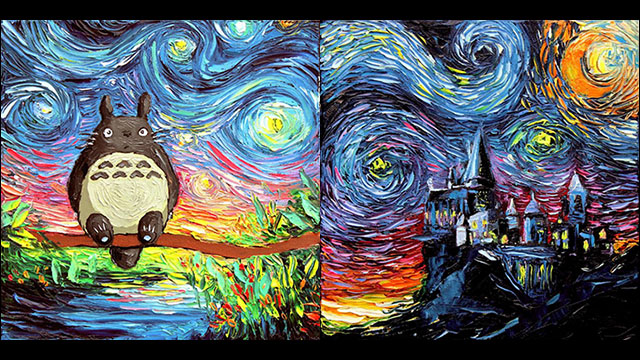 映画 アニメ ゲーム等のキャラがゴッホの 星月夜 の世界に溶け込んだ絵画シリーズ Starry Night Dna