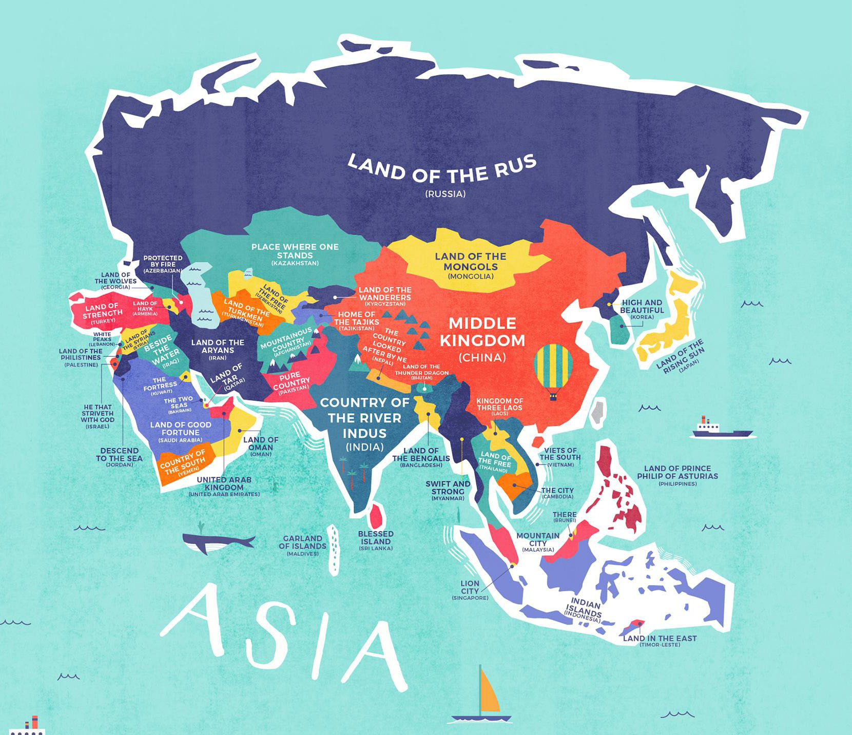 世界各国の 国名 の意味を分かりやすく翻訳した世界地図 Dna