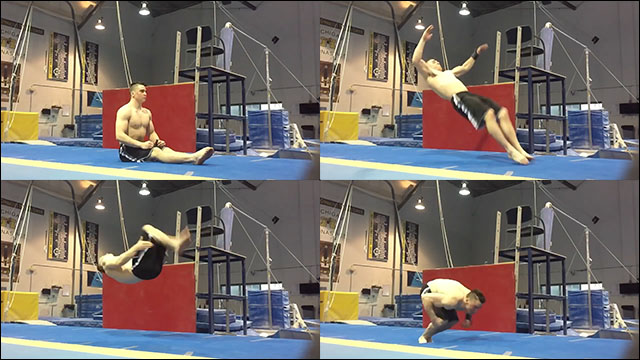 床に座った状態からバク宙を決める驚異的身体能力の体操選手 Dna