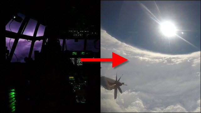 飛行機で嵐雲を抜けて台風の目に到達すると信じられないような光景が待っていた動画 Dna