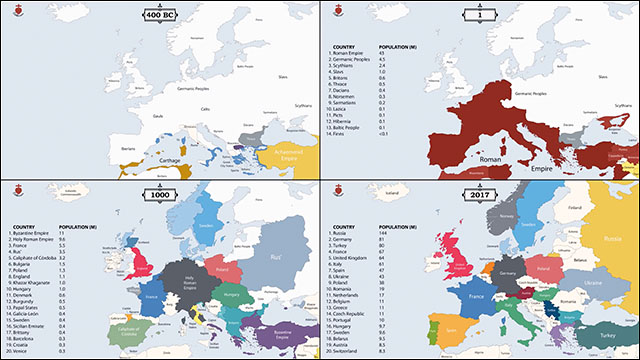 地図でみるヨーロッパ史2500年 1年ごとの領土変遷を10分でまとめた動画 Dna