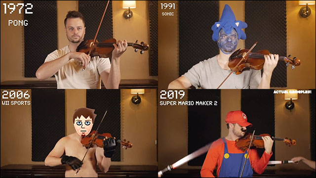 コスプレ好きのバイオリニストが100種類のゲーム音楽を年代順に振り返る動画 Dna