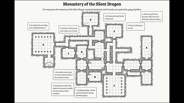 詳細な設定が記述されたダンジョンマップを自動生成するジェネレータ One Page Dungeon Generator Dna